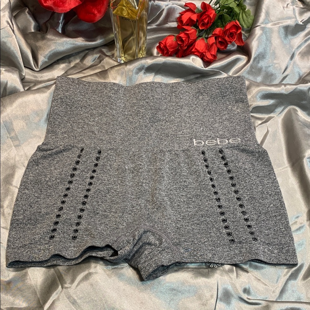 🌹bebe • Heather Gray Seamless High-Waist Short Bike Shorts